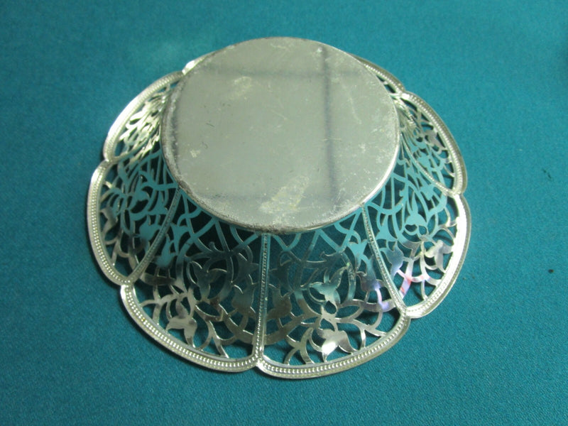 Eperass Germany Silverplate Bowl Laced And Reticulated Borders