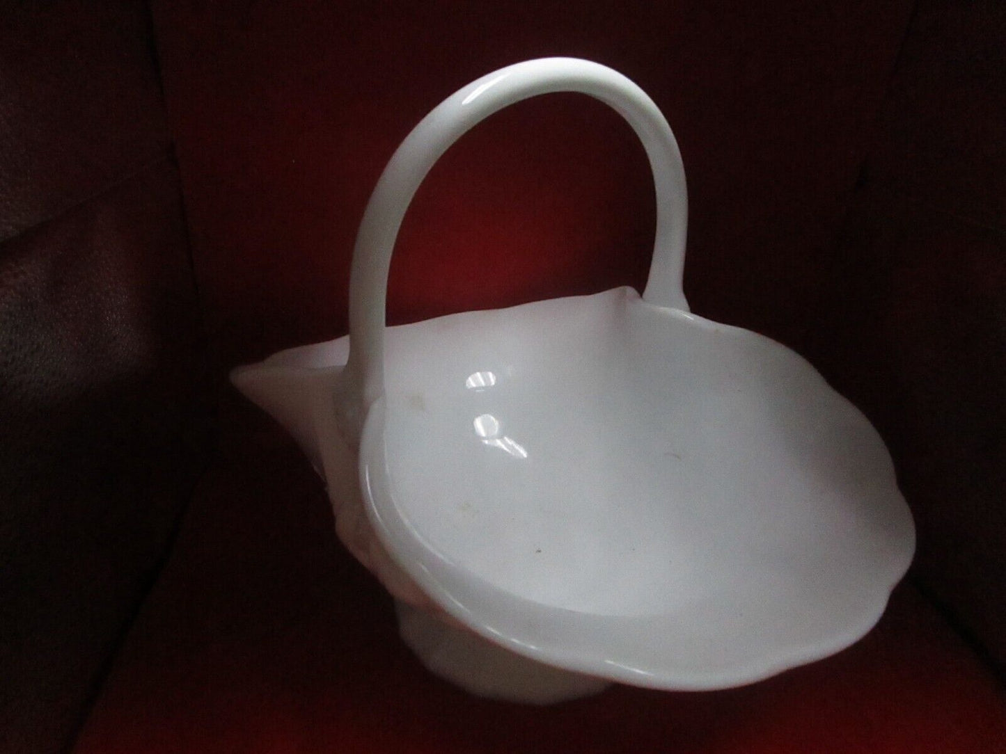 Milk Glass fruit basket 10 x 9 x 11"