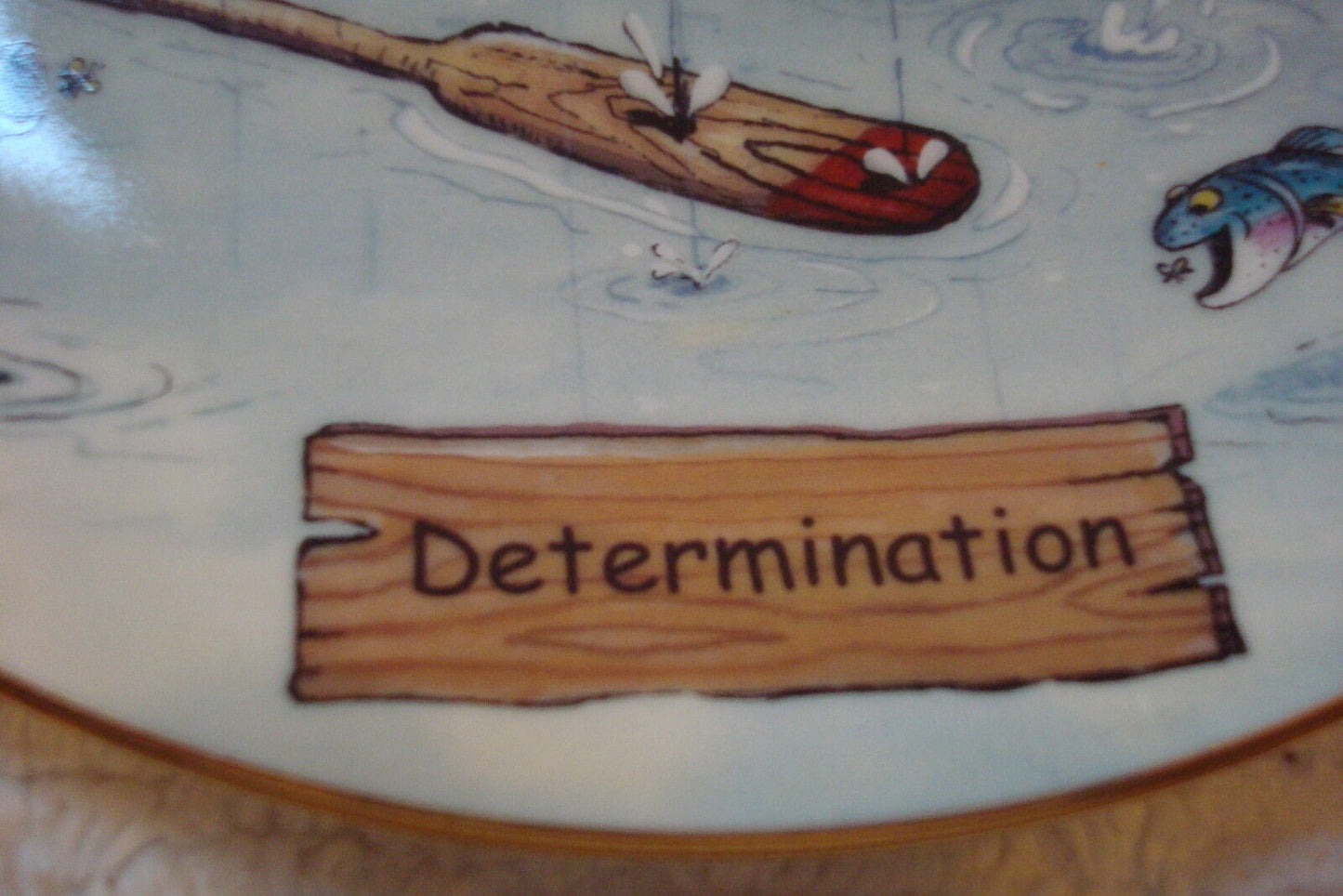 "Determination" the art of fishing, collector plate by Gary Patterson ORIGINAL