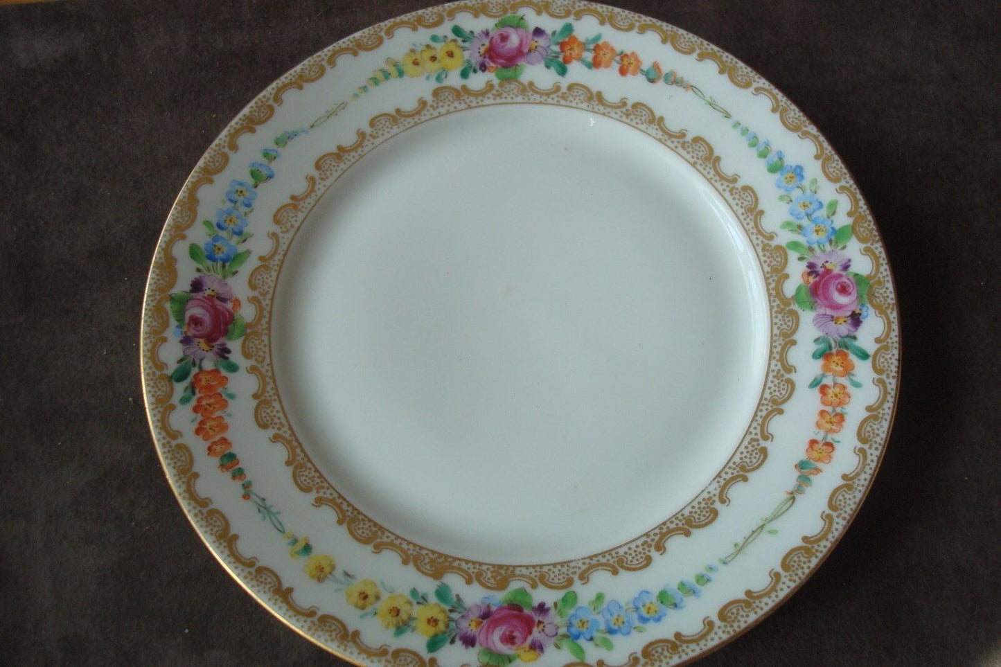 Thomas Bavaria decorated by Roloff, c 1920-1930s, 5 bread plates [rack]