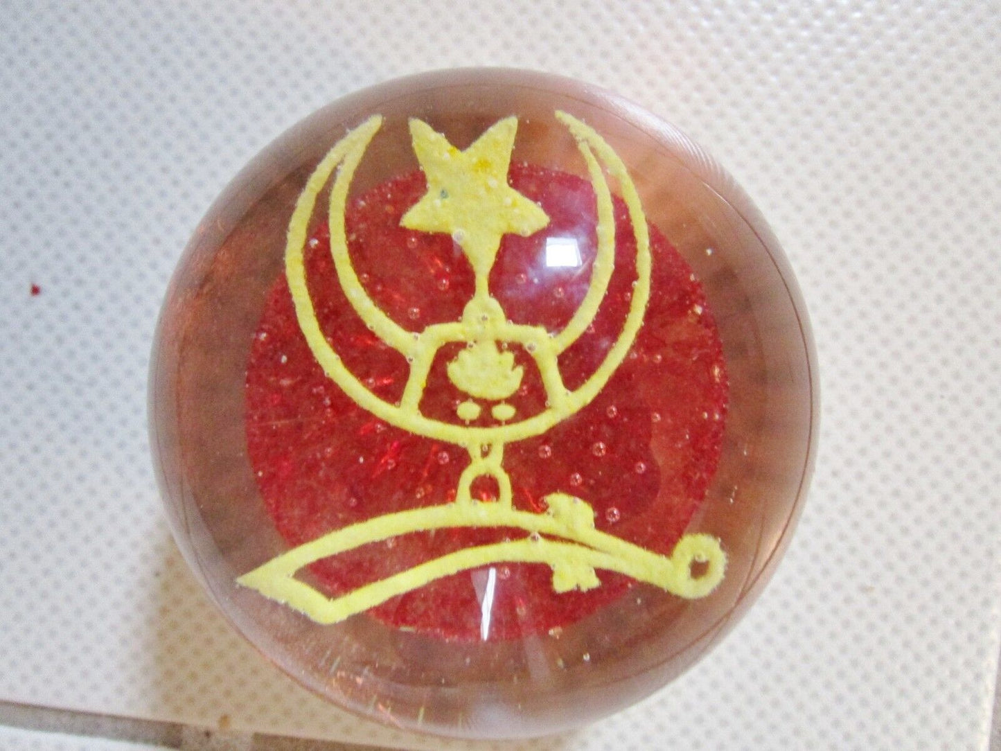 1960s Masonic Shriners Vintage Hand Made Blown Glass Paperweight 3"