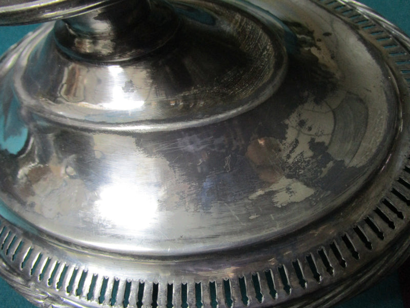 ANTIQUE BRIDAL BASKET ROGERS SMITH SILVERPLATE 9 X 10 X 8" GREEK DECOR