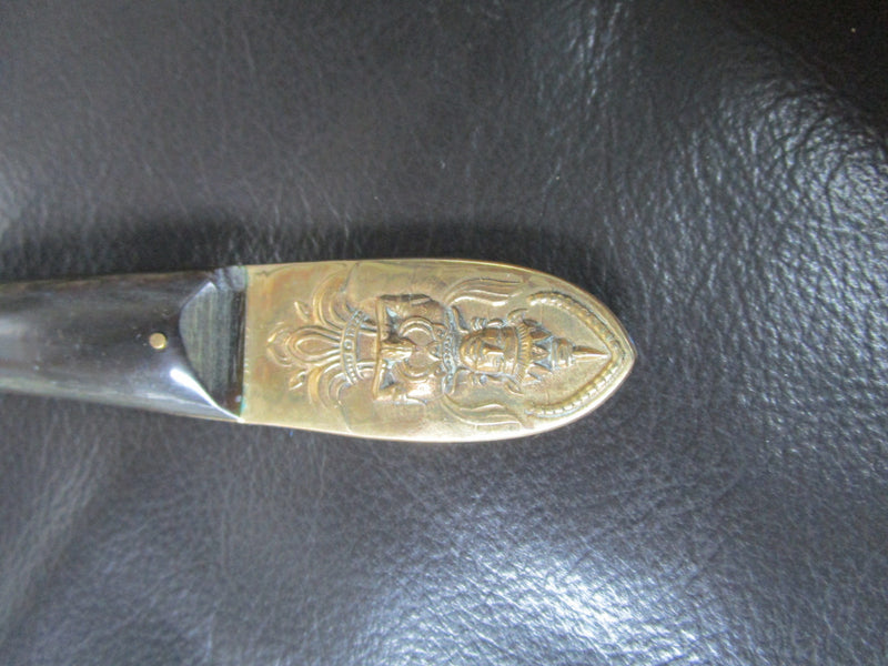 Knives Golden Metal Black Handle 4 With Far East Carving ^^^