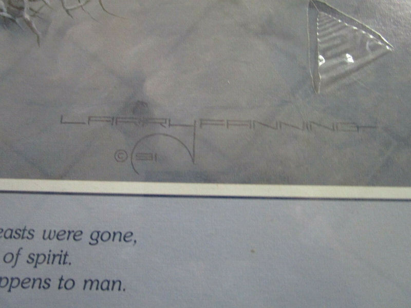 Larry Fanning Wolves Poster Signed In Plate  16 X 20"