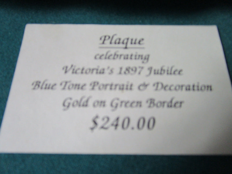 Antique Queen Victoria 1987 Jubilee Portrait Green Border And Gold Rare