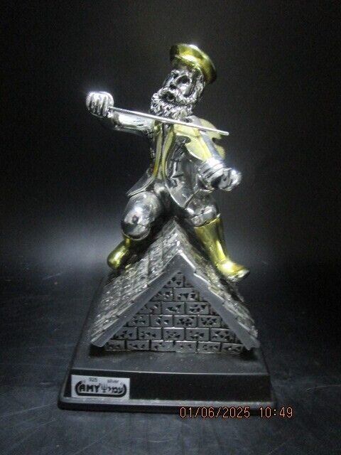 JUDAICA FIDDLER ON THE ROOF 5.50 IN 9.25 STERLING FIGURINE ^^