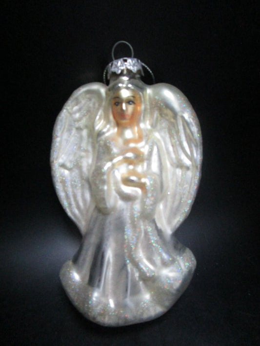 ANGEL GLASS ORNAMENT 7 IN ^^