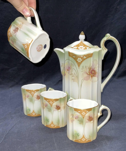 R.S. Japan Porcelain Teapot & Teacups 5 pcs
