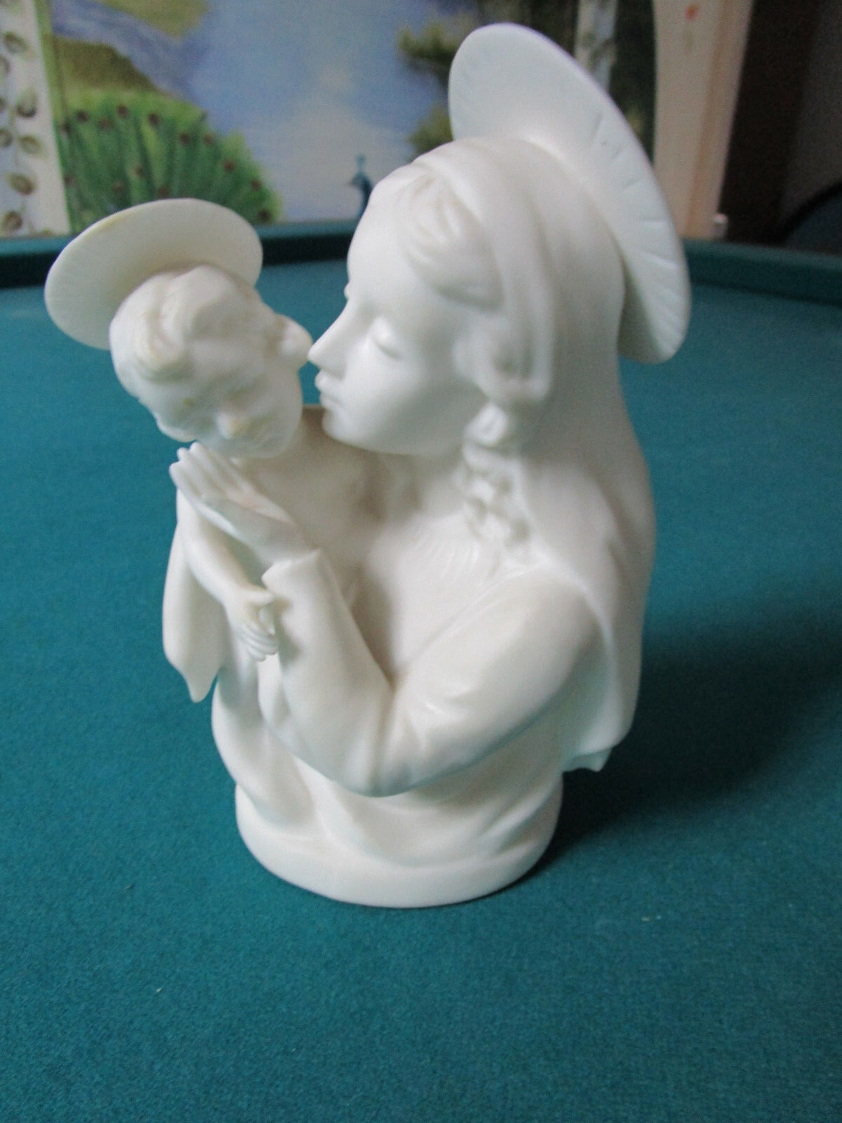 WHITE SILHOUETTE MADONNA AND CHILD BY LENWILE ARDALT JAPAN 1940s 7" ^^^