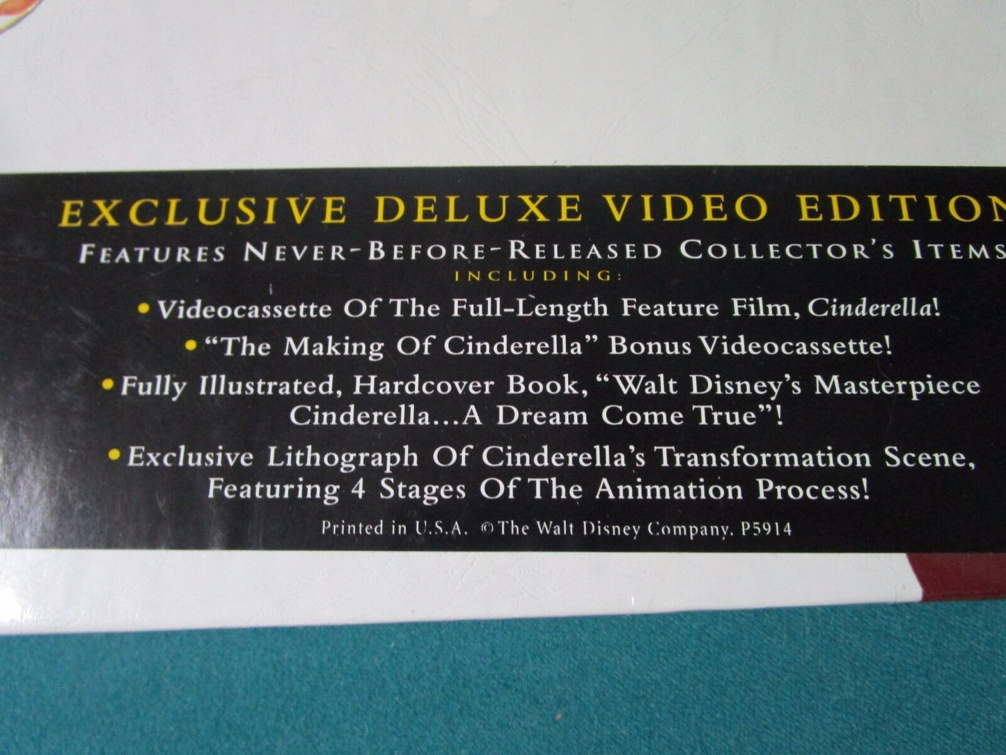 WALT DISNEY'S MASTERPIECE CINDERELLA, DELUXE  VIDEO EDITION NIB