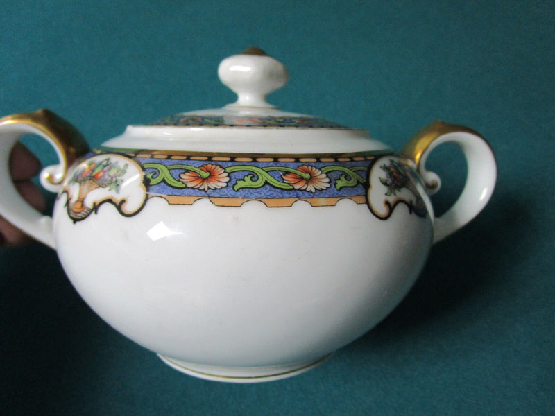 Rosenthal Germany 1930s Bavaria China Floral Urn Pattern Covered Sugar Orig****