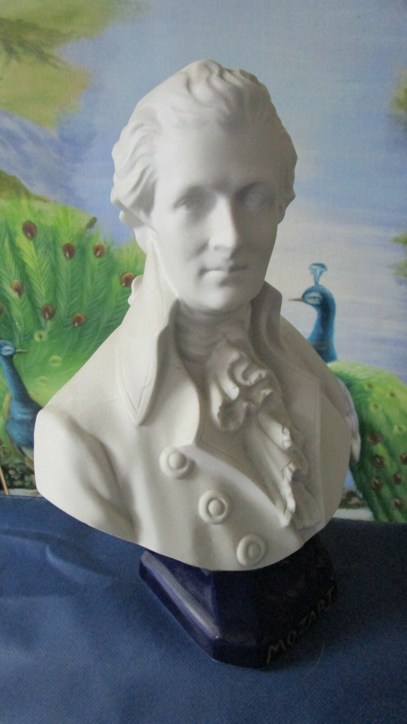Mozart Parian Bust Limoges France Blue Base 11"