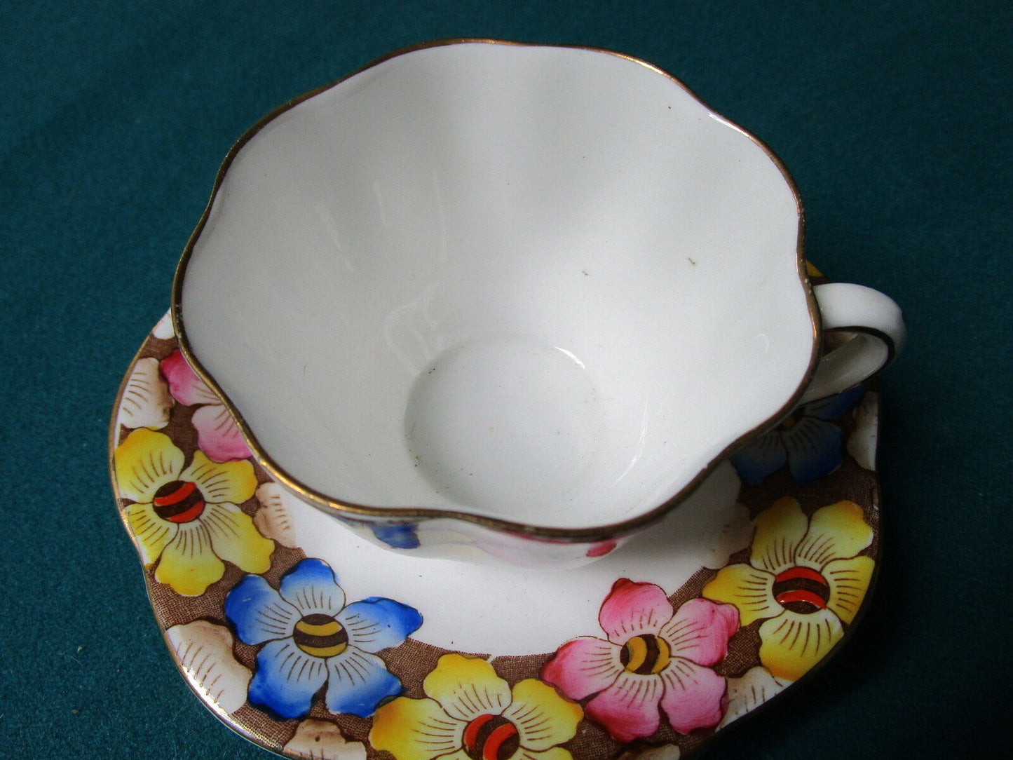 1940s  Vintage teacup & saucer Bone China Taylor Kent Longton England #6404 [81]