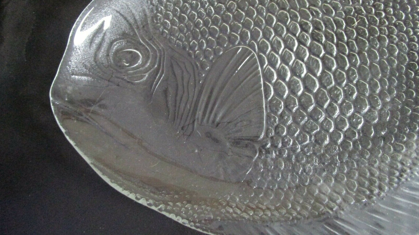 ALCOROC FRANCE GLASS FISH TRAY 15.5" [OFFI]