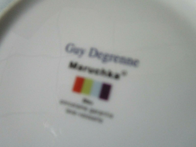 Guy Degrenne Maruchka Blue / Violet Pair Of Coffee Cups France Pottery ^^^