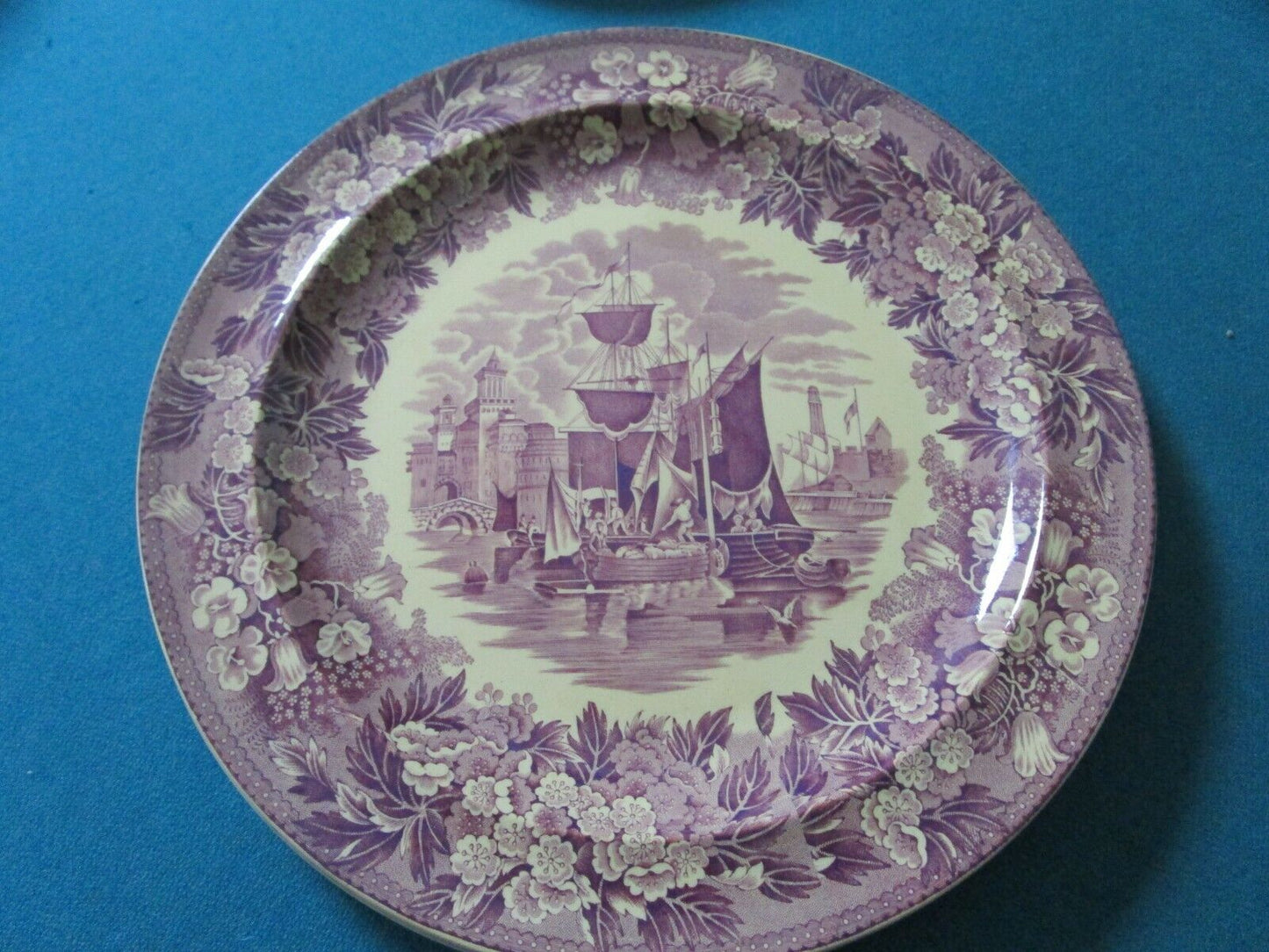 Wedgwood 1920s Ferrara Italy ship platter 12 1/4" BLUE AND PURPLE WARE PICK1 ^^