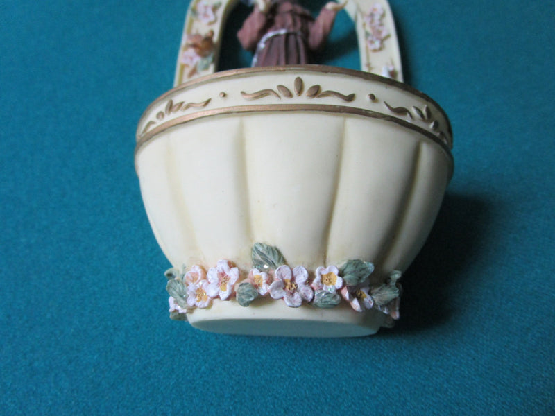 Vintage Ceramic Holy Water Fountain Beman Designs 7"