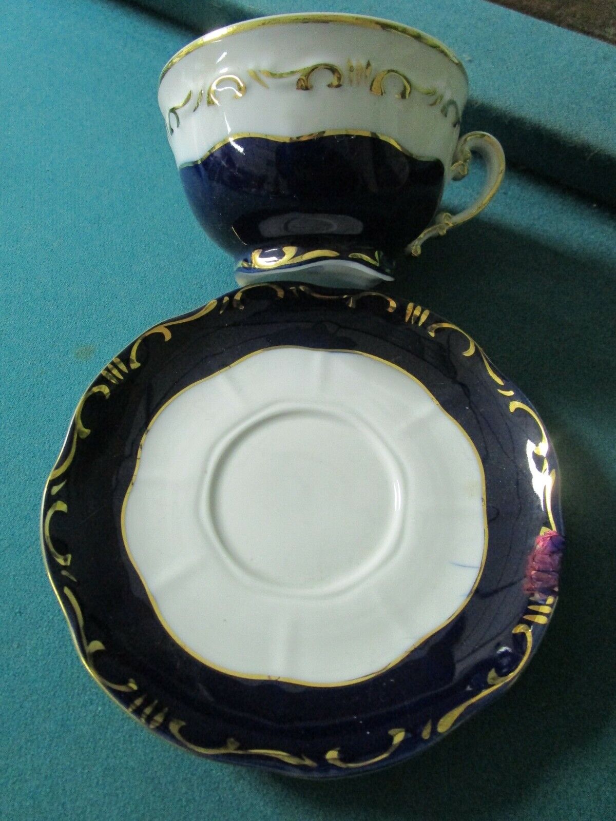 ZSOLNAY HUNGARY CUP SAUCER POMPADOUR PATTERN AS IS [85]