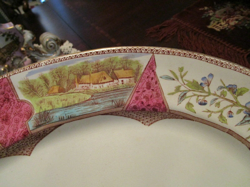 FORD & RILLEY BURSLEM ENGLAND ANTIQUE RED BORNEO TRAYS BEE MARK ORIGINALPICK 1