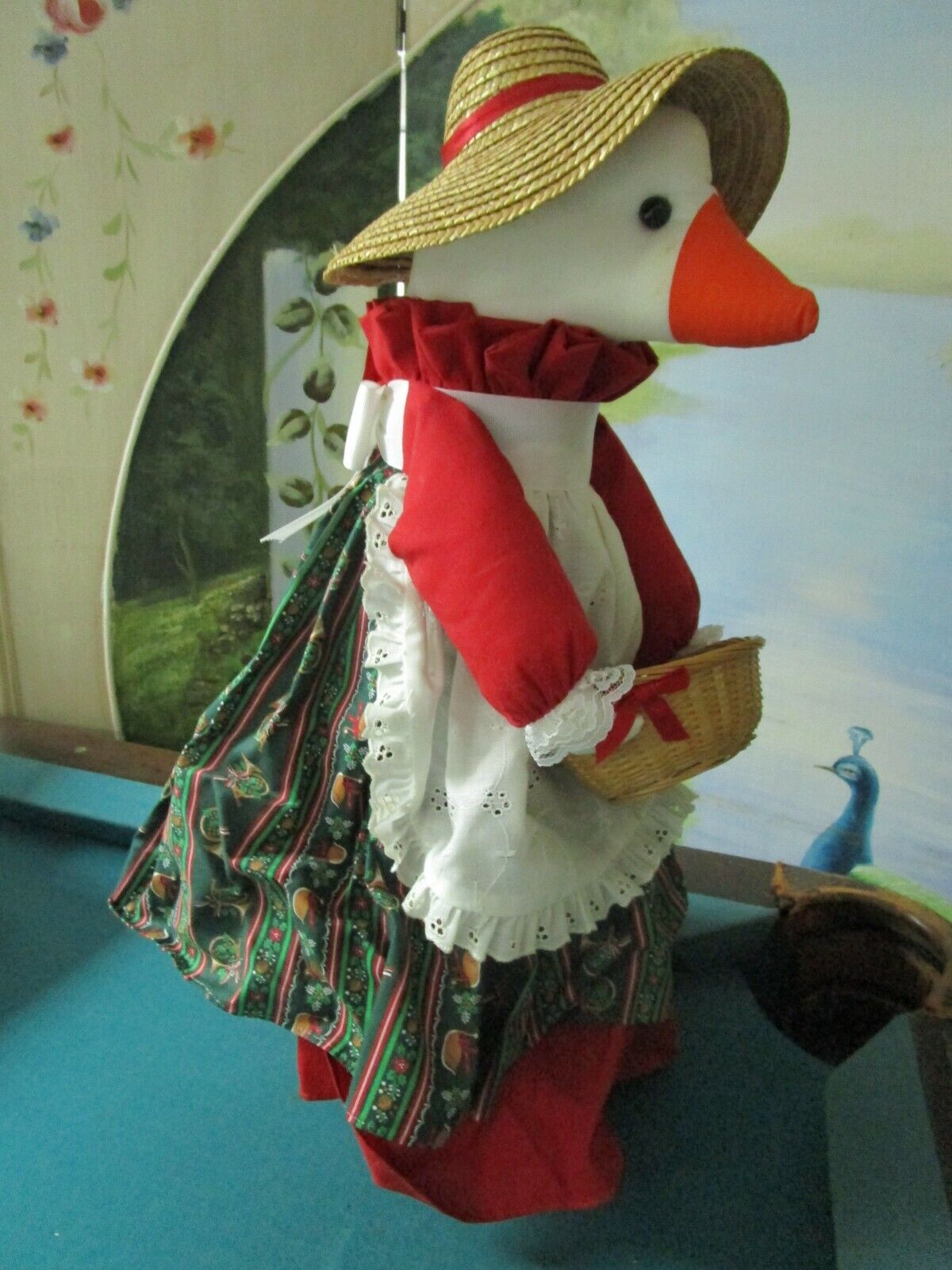 WAMSUTTA HALLMARK GOOSE COUNTRY DOLL WITH BASKET 22 CLOTH ^^