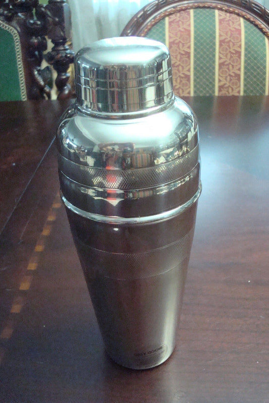 Vintage Grey Goos stainless vodka mixer 9 1/2" tall, with original label[*trive]