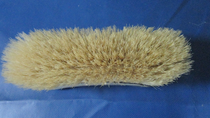 Antique horsehair clothes brush, ornate silver plate roses