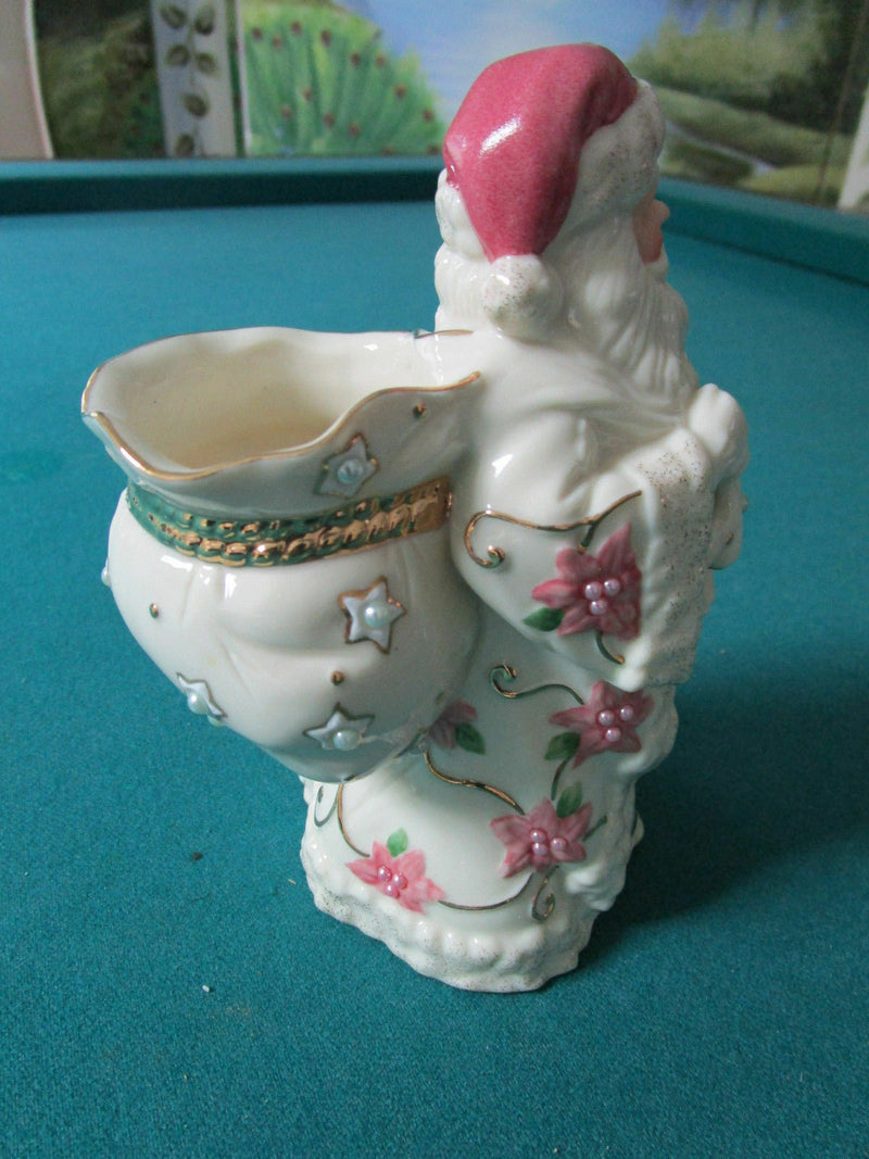 Lenox Candy Dish Asthray Santa "Petals & Pearls"  Christmas Holiday Orig  Pick1^
