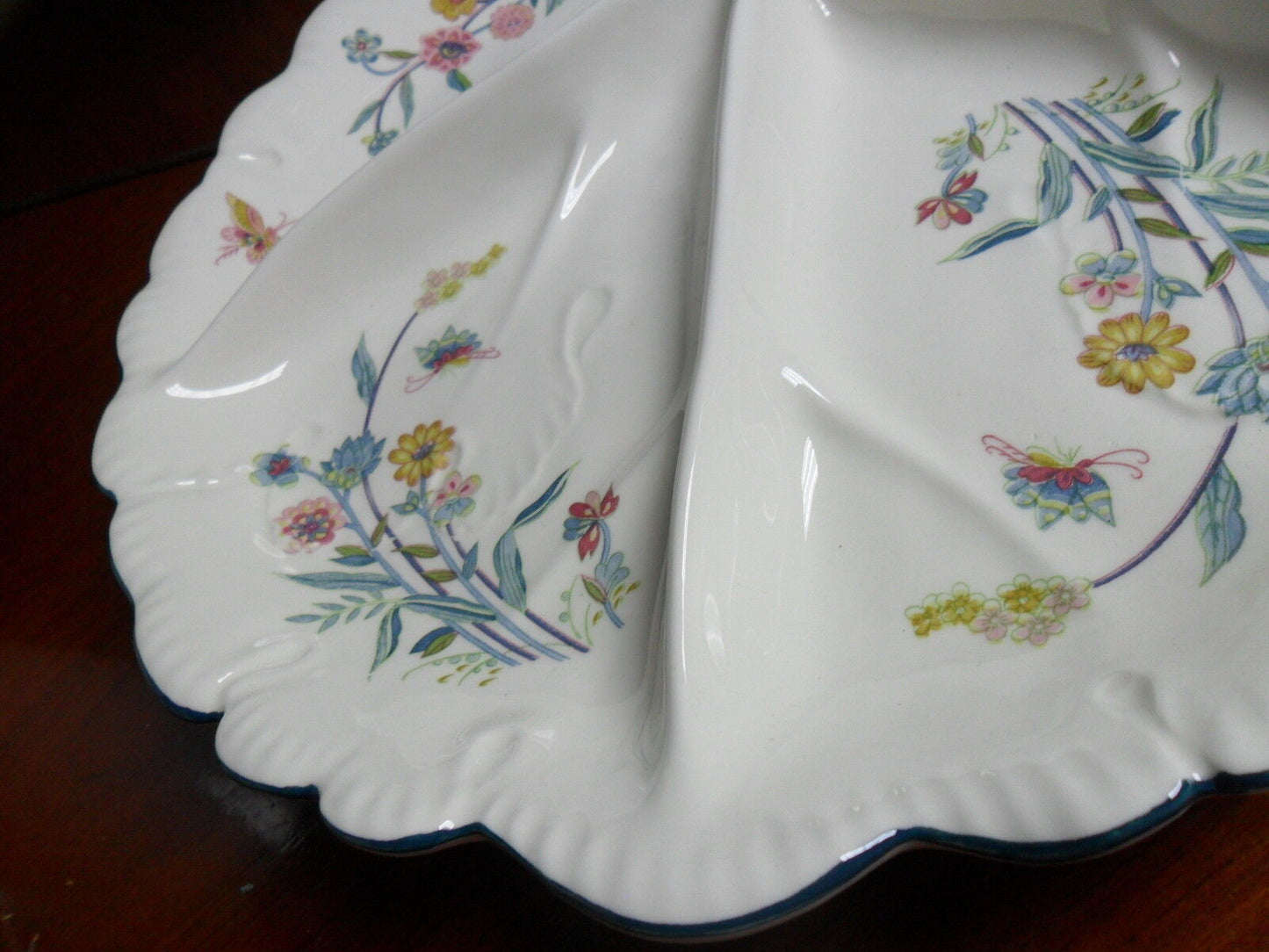 Andrea By Sadek, Divided Leaf Serving Tray, Jardin Pattern 13" original unused