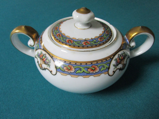 Rosenthal Germany 1930s Bavaria China Floral Urn Pattern Covered Sugar Orig****