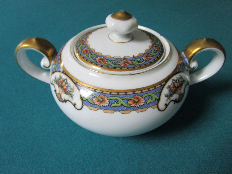 Rosenthal Germany 1930s Bavaria China Floral Urn Pattern Covered Sugar Orig****