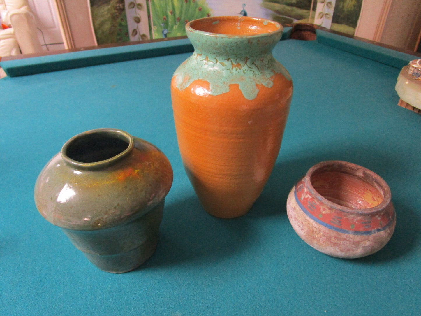 Vintage Mountainside Pottery MP USA  VASES -ORANGE - GREEN - AGED - PICK ONE