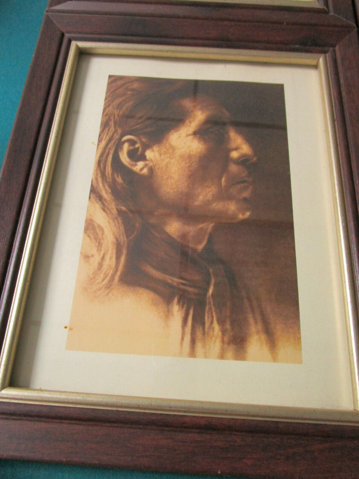 4 SOUTHWESTERN AMERICAN INDIANS FACES PORTRAIT PRINT FRAMED