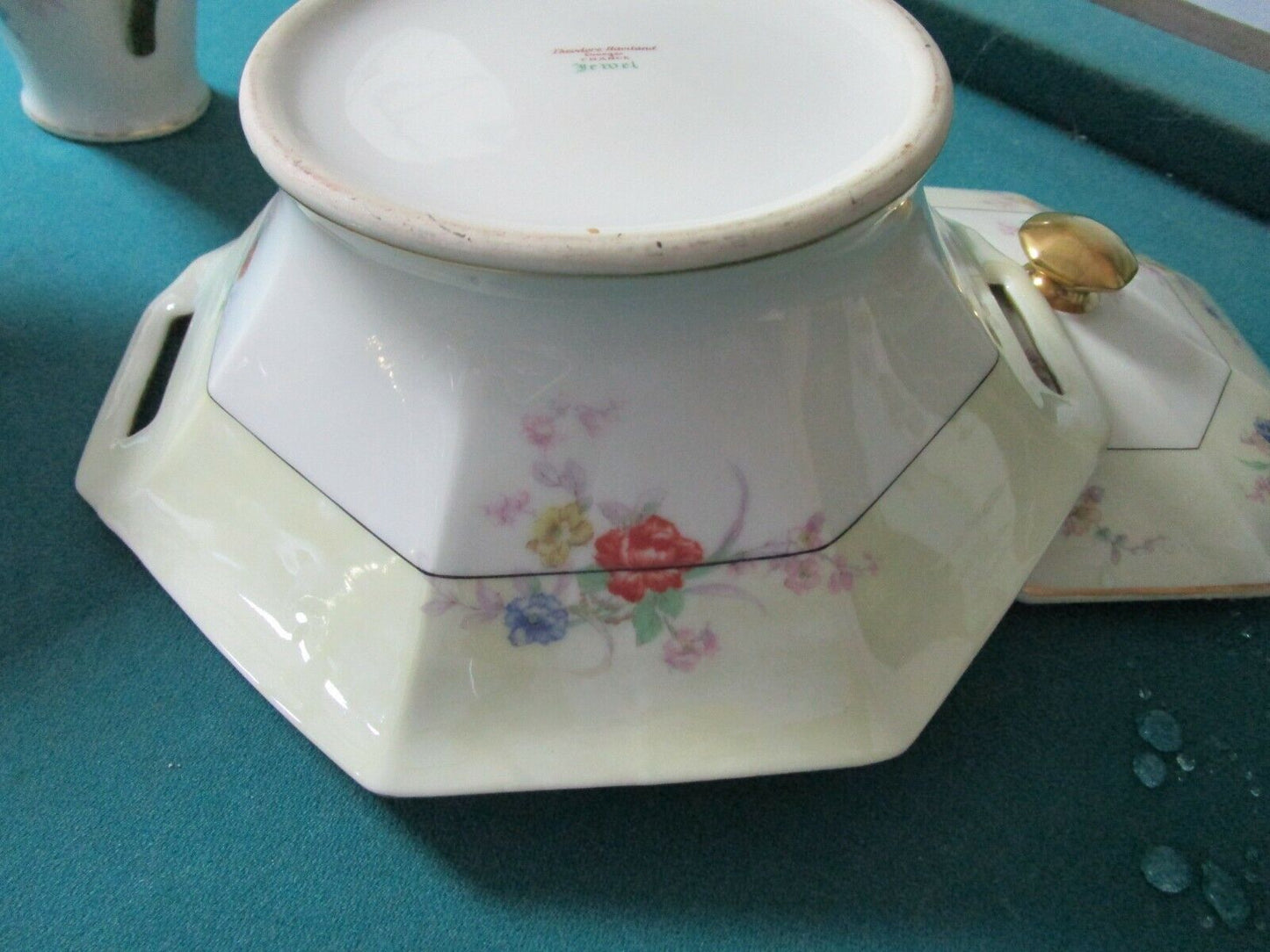 THEODORE HAVILAND LIMOGES ANTIQUE JEWEL PATTERN TUREEN CREAMER SUGAR BOWL PICK1