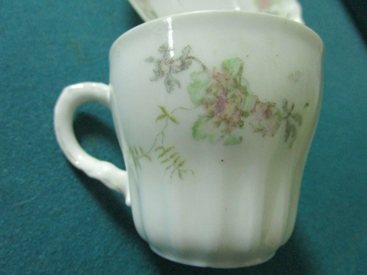 Theo Haviland Limoges Floral Coffee Cup Saucer [60L]