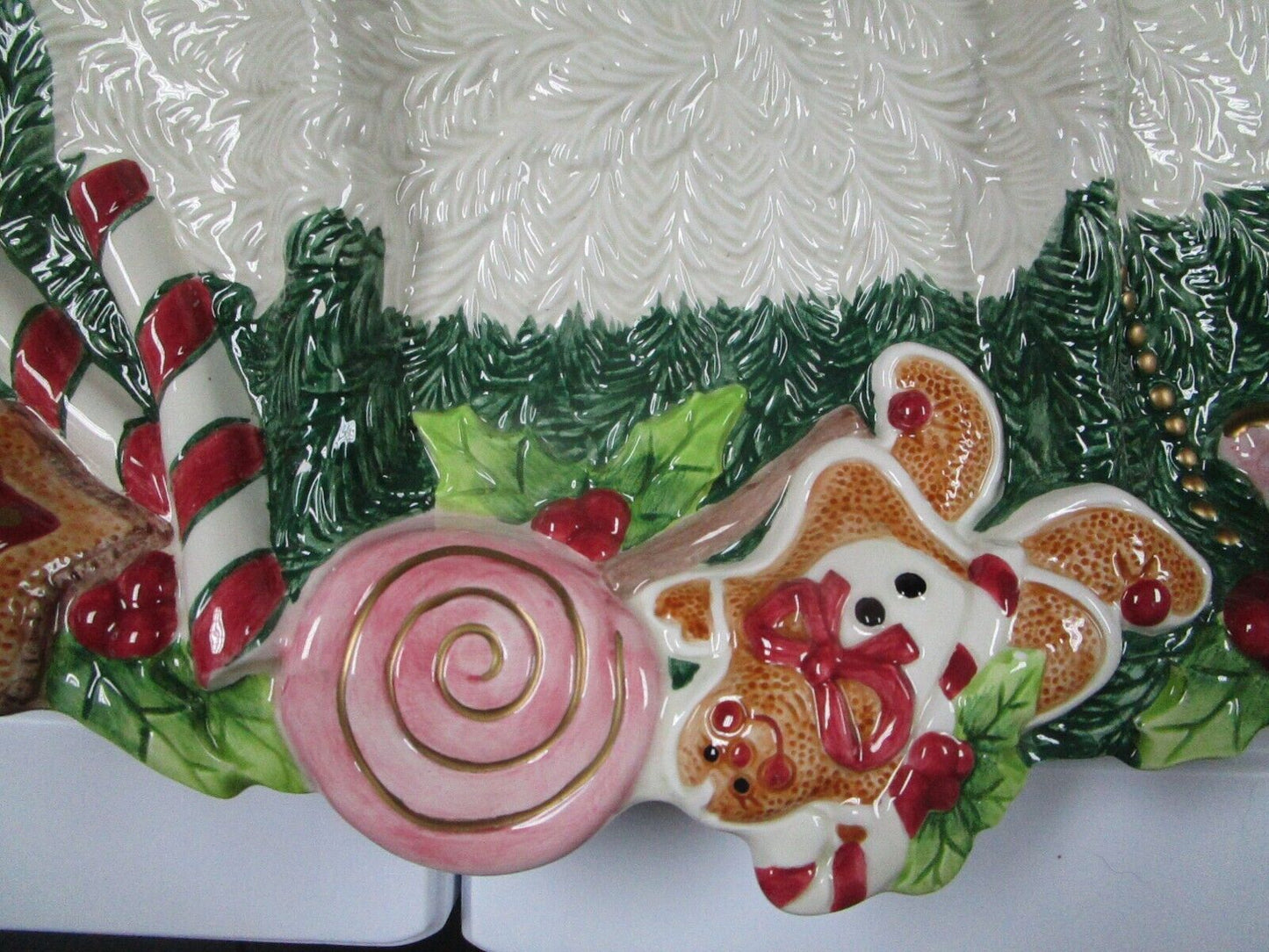 Fitz & Floyd monumental tray Christmas decor candies treats 19"