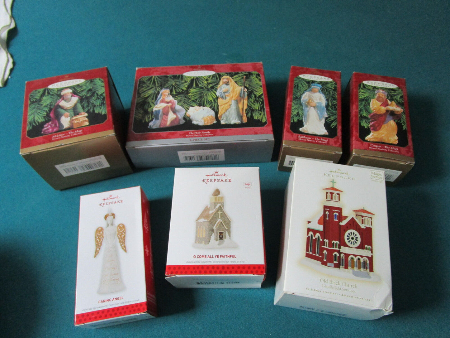 CHRISTMAS HALLMARK ORNAMENTS KEEPSAKE  NEW  7 UNITS LOT ^^