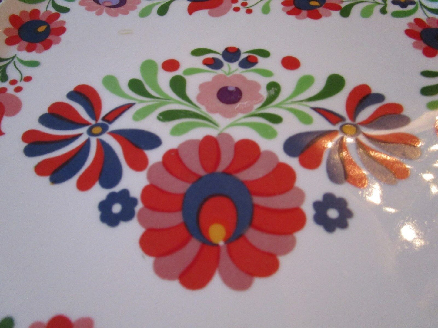 VINTAGE HUNGARY HOLLOHAZA 2 floral  vanity trays ORIGINAL [52]