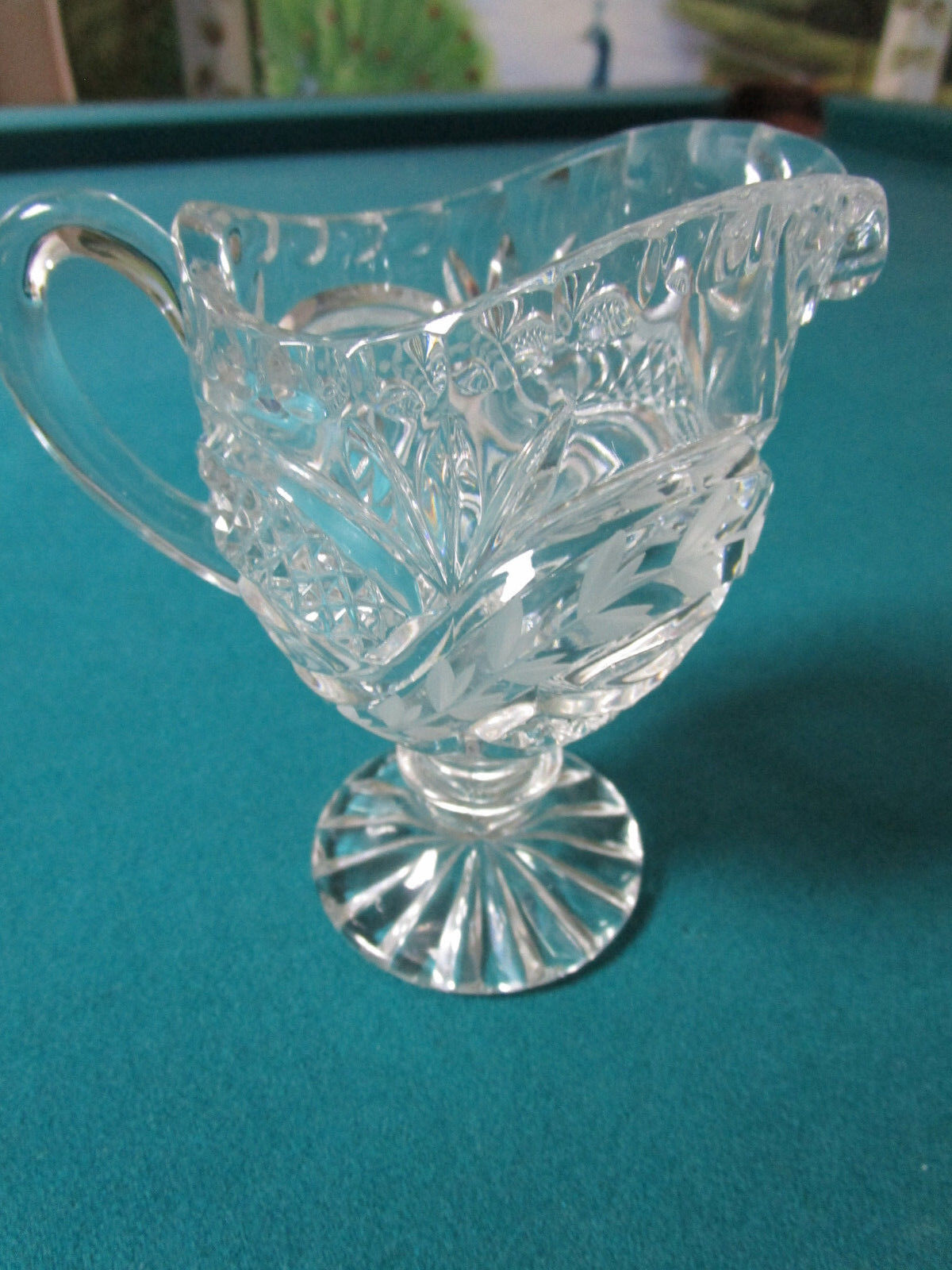 AMERICAN BRILLIANT CRYSTAL CUT FOOTED CREAMER 6" [61]