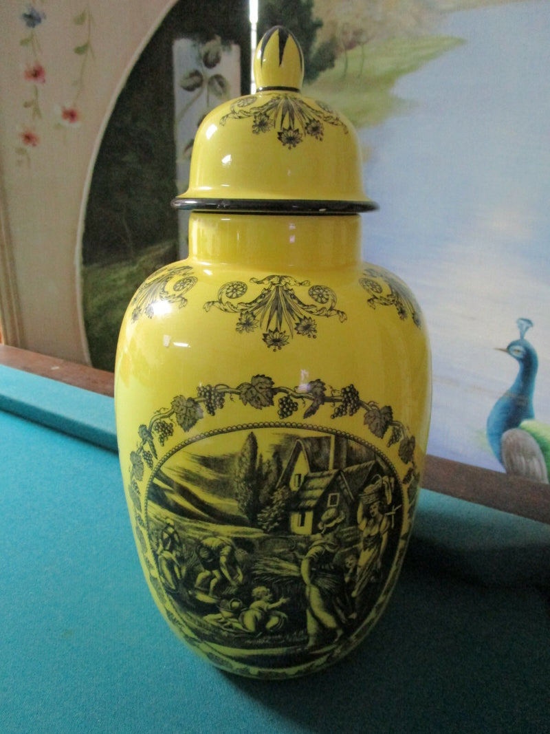 "Mottahedeh" Yellow Large Covered Urn  Italy Decor Pick 1