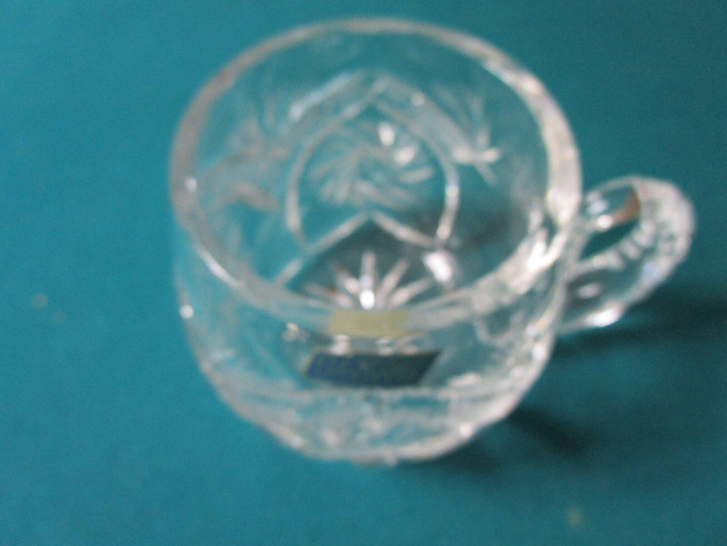 VIOLETTA POLAND CRYSTAL CUT LARGE CUP WITH HANDLE MUG [*GL-10]