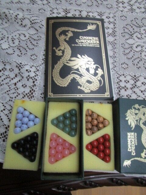 1990 Franklin Mint Collector’s Edit Chinese’s Checker 24kt Gold AND GEMSTONES