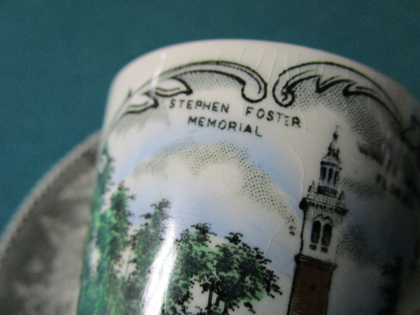 Adams Jonroth England souvenir cup and saucer "Stephen Foster" memorial [60b]