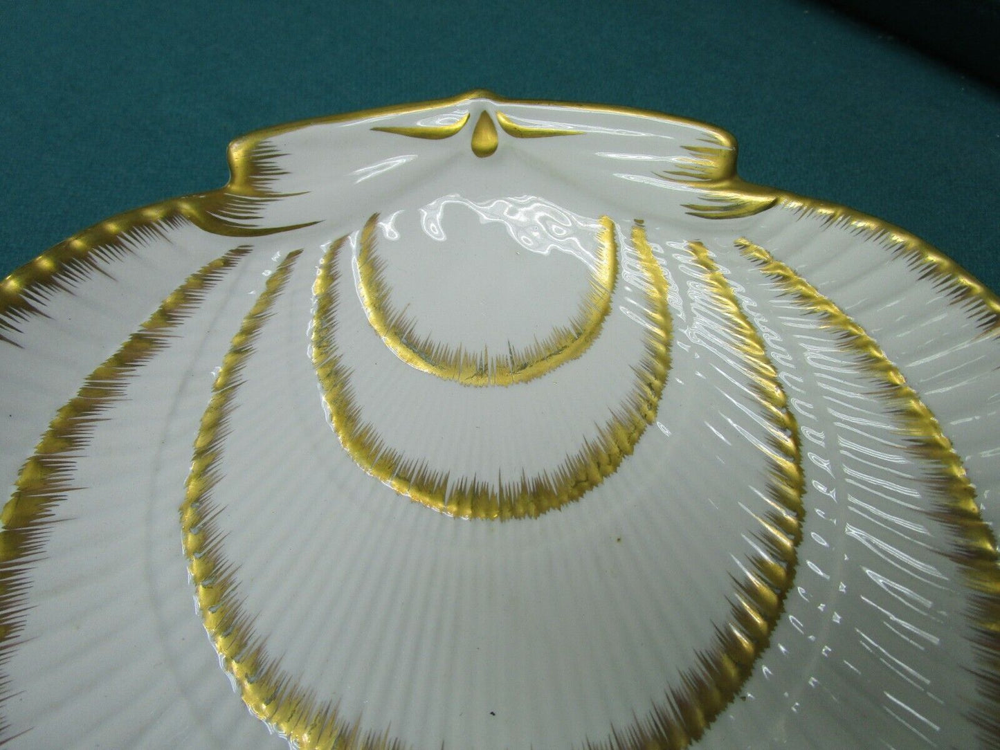 ITALY ceramic shell bowls, golden decorations, made in Italy, numbered[80J]