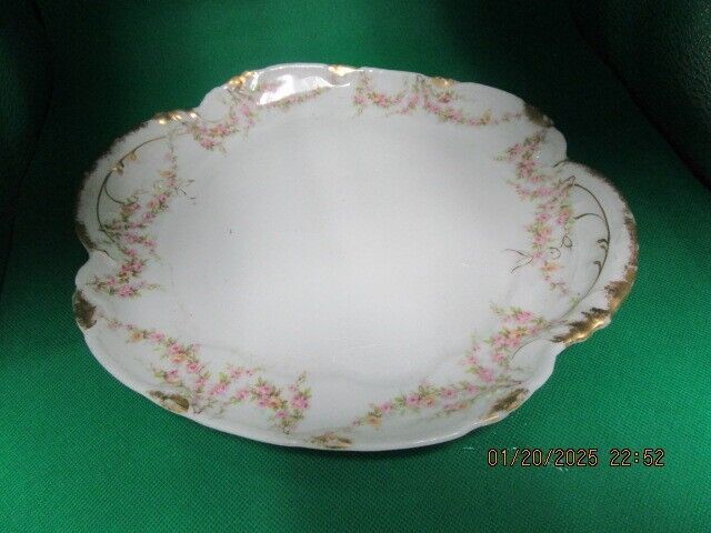 ANTIQUE THEODORE HAVILAND FRANCE LIMOGES FLORAL TRAY 11 X 10" ^^