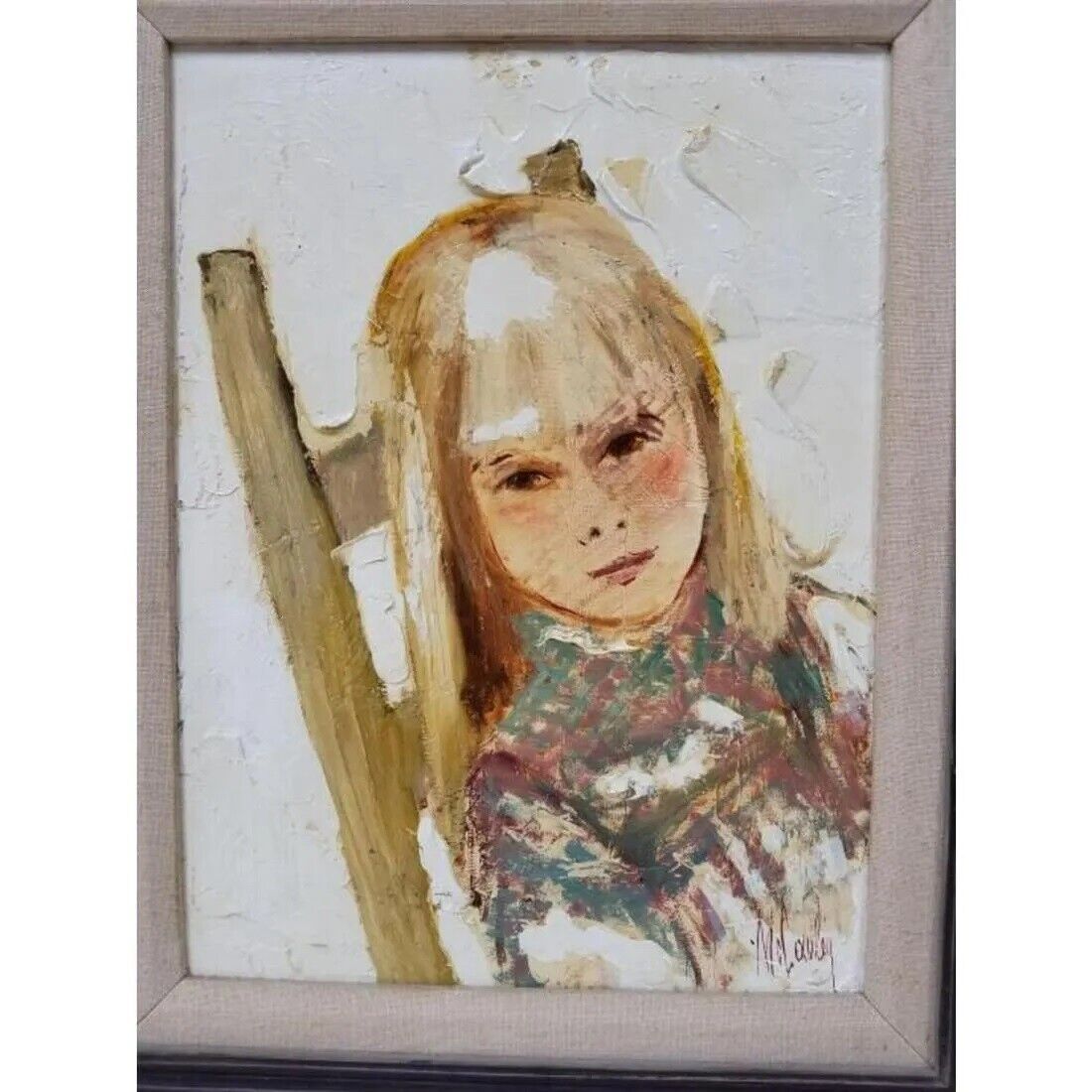 William Ray McCauley ORIGINAL OIL ON CANVAS CHILDREN FLOWERS PICK1