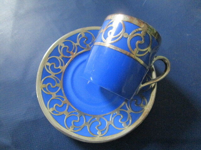 Rosenthal Germany - Fry Opalescent Green Handle Coffee Cup Saucers Pick 1