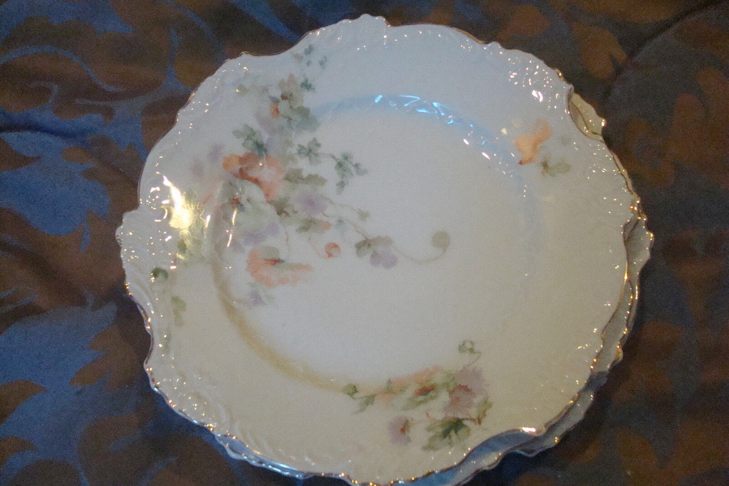 Antique 5 Dessert plates HERMANN OHME, c1920s, GERMANY FLORAL ^^