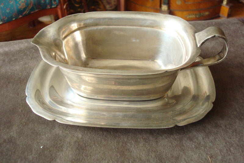 Reed & Barton "Mayflower" silverplate  gravy boat with underplate ORIGINAL