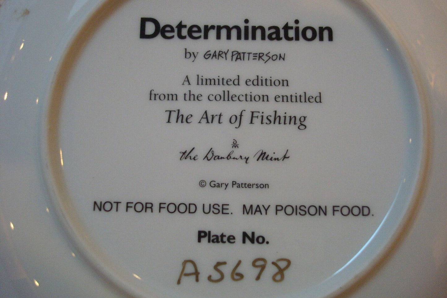 "Determination" the art of fishing, collector plate by Gary Patterson ORIGINAL