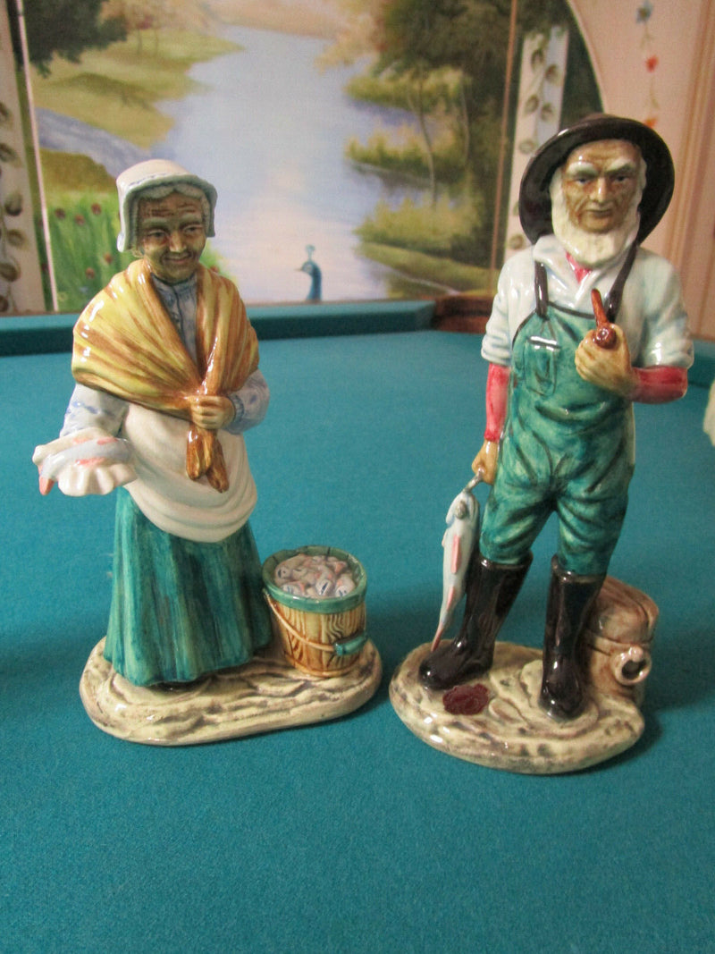 GORT USA POTTERY FIGURINES: FISHERMAN  FISH VENDOR & DUTCH CHILDREN orig PICK 1